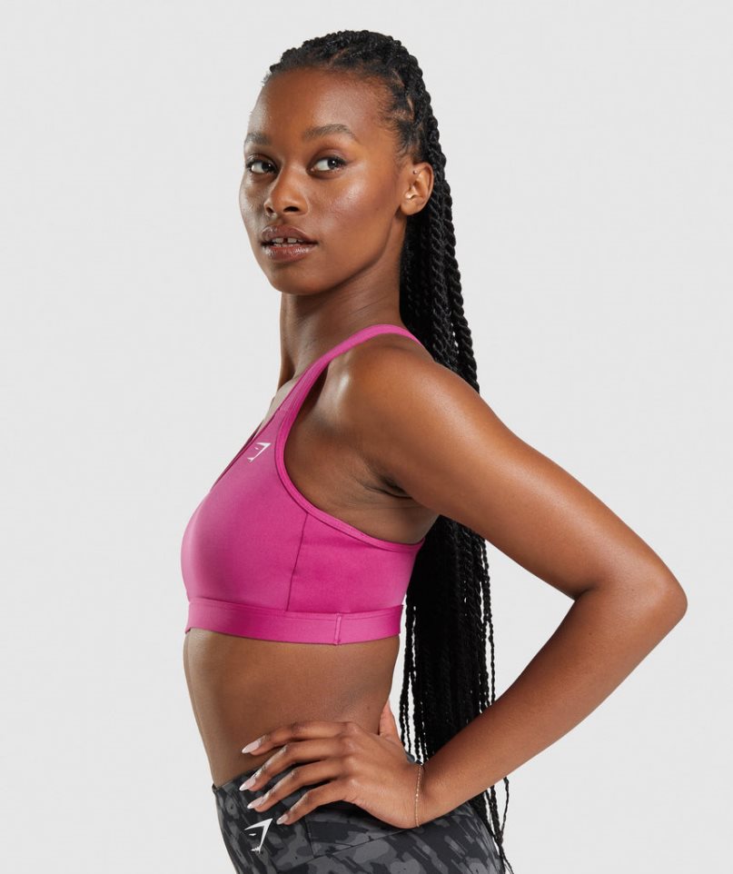 Women's Gymshark Scoop Neck Sports Bra Pink | NZ 0SYJXP